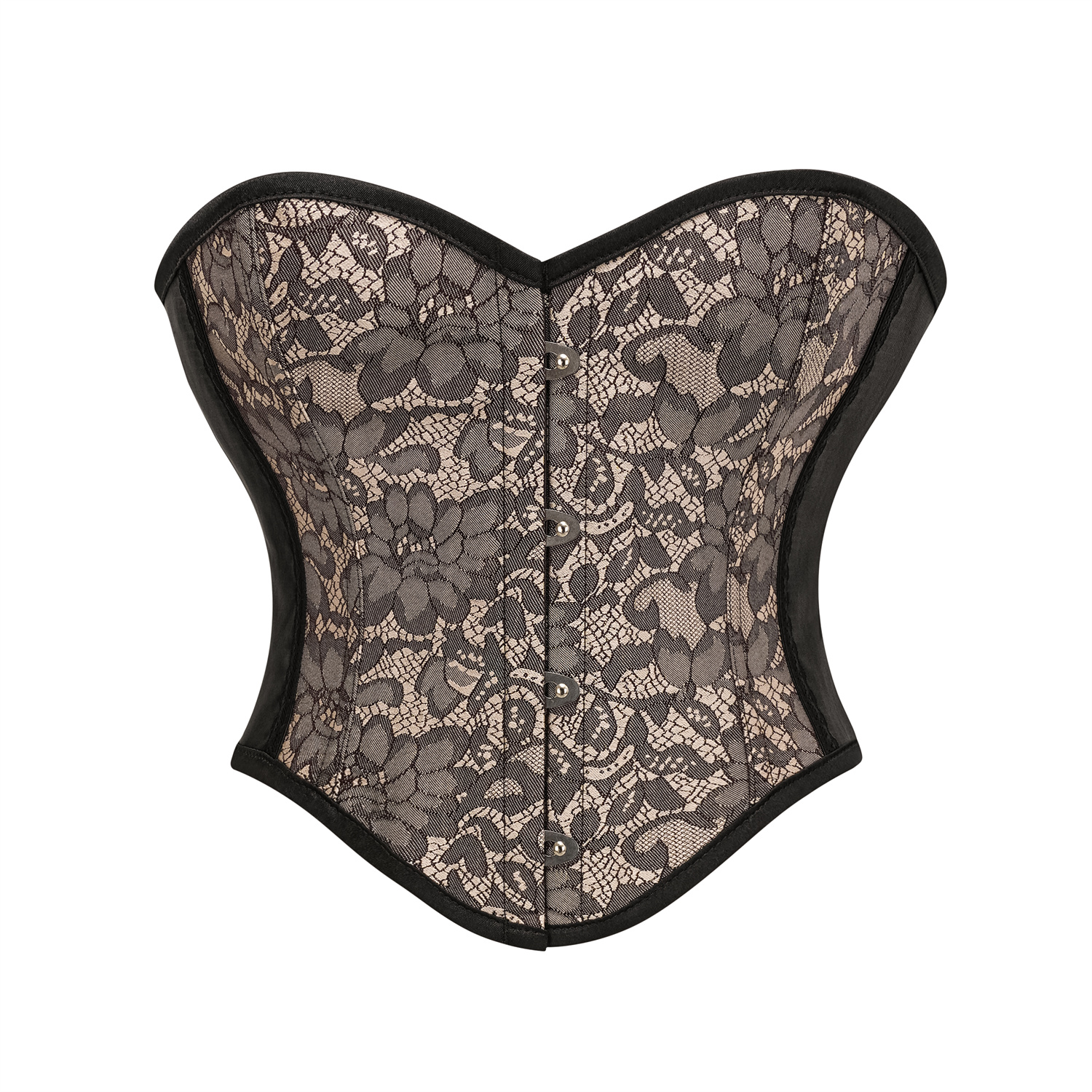 Floral Lace Fish Bone Support Elegant Corset Bustier